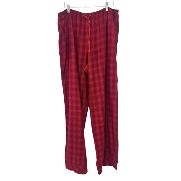 Victoria's Secret Pajama Set Womens Large Red Plaid Long Sleeve Button Up Lounge - Picture 6 of 12